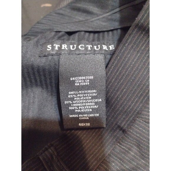 NWT Men's Structure Flat Front Super 150's Wrinkle Resistant Black Pants 40x32 - Picture 6 of 9